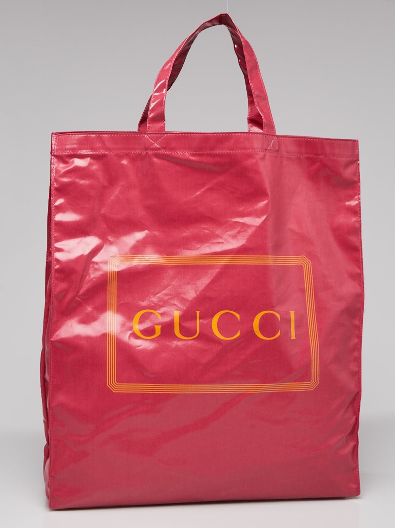 Gucci Pink Orange Coated Canvas Montecarlo Tote Bag