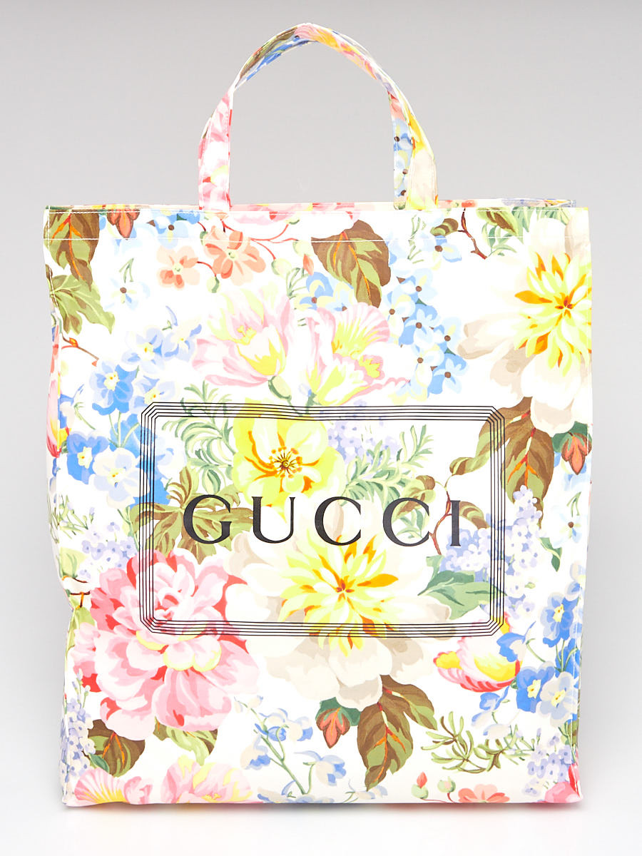 Gucci Multicolor Coated Canvas Floral Print Montecarlo Tote Bag