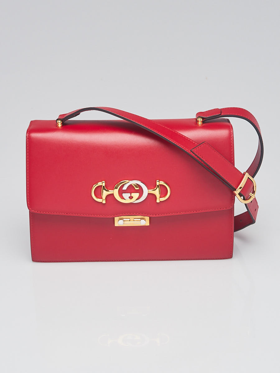 Gucci Red Smooth Calfskin Leather Small Zumi Shoulder Bag