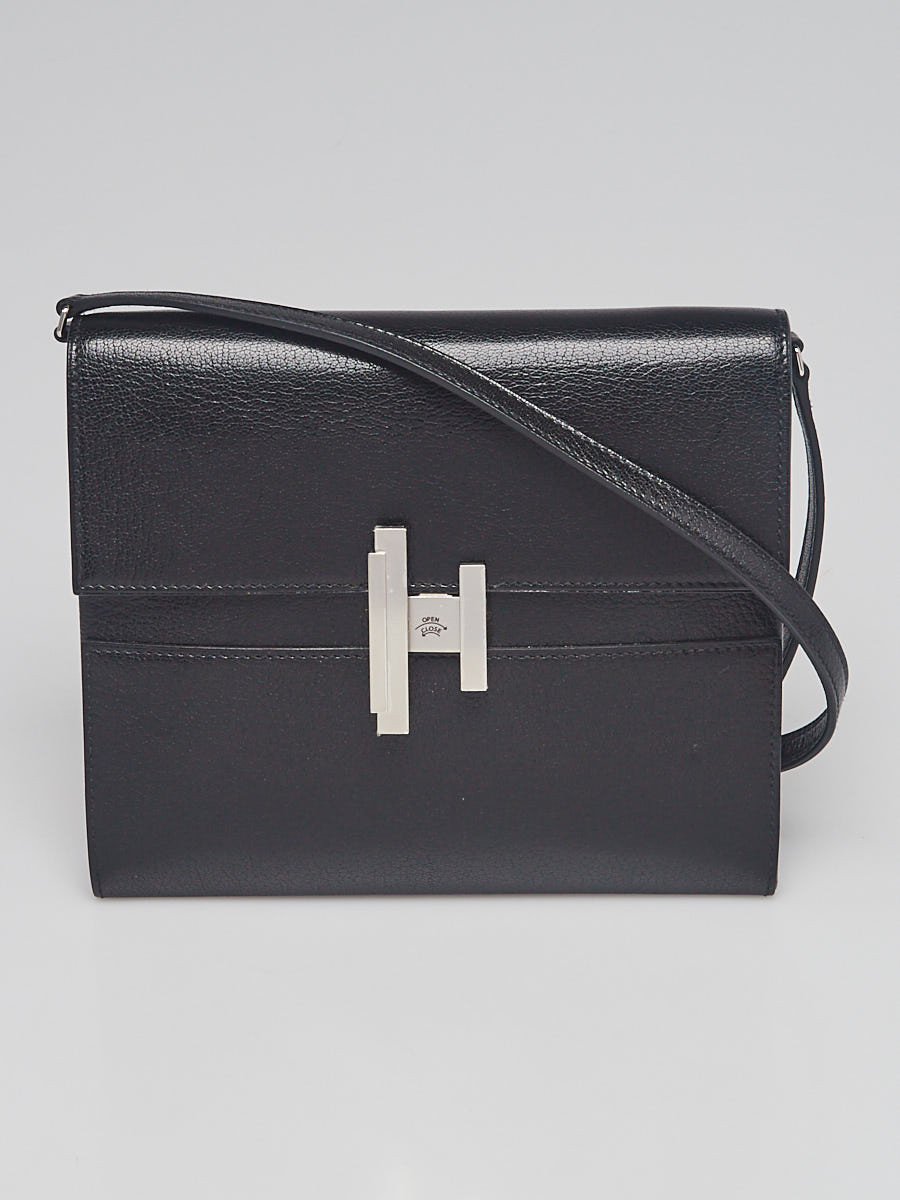 Hermes Black Chamkila Goatskin Leather Cinhetic To Go Shoulder Bag