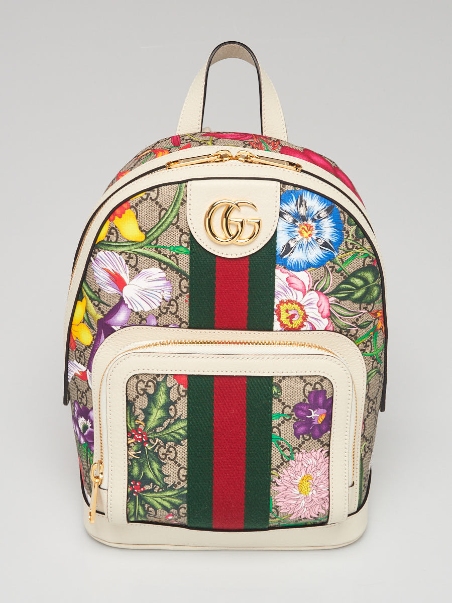 Gucci Multicolor GG Flora Coated Canvas Ophidia Small Backpack Bag