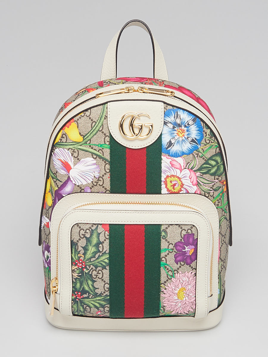 Gucci Multicolor GG Flora Coated Canvas Ophidia Small Backpack Bag
