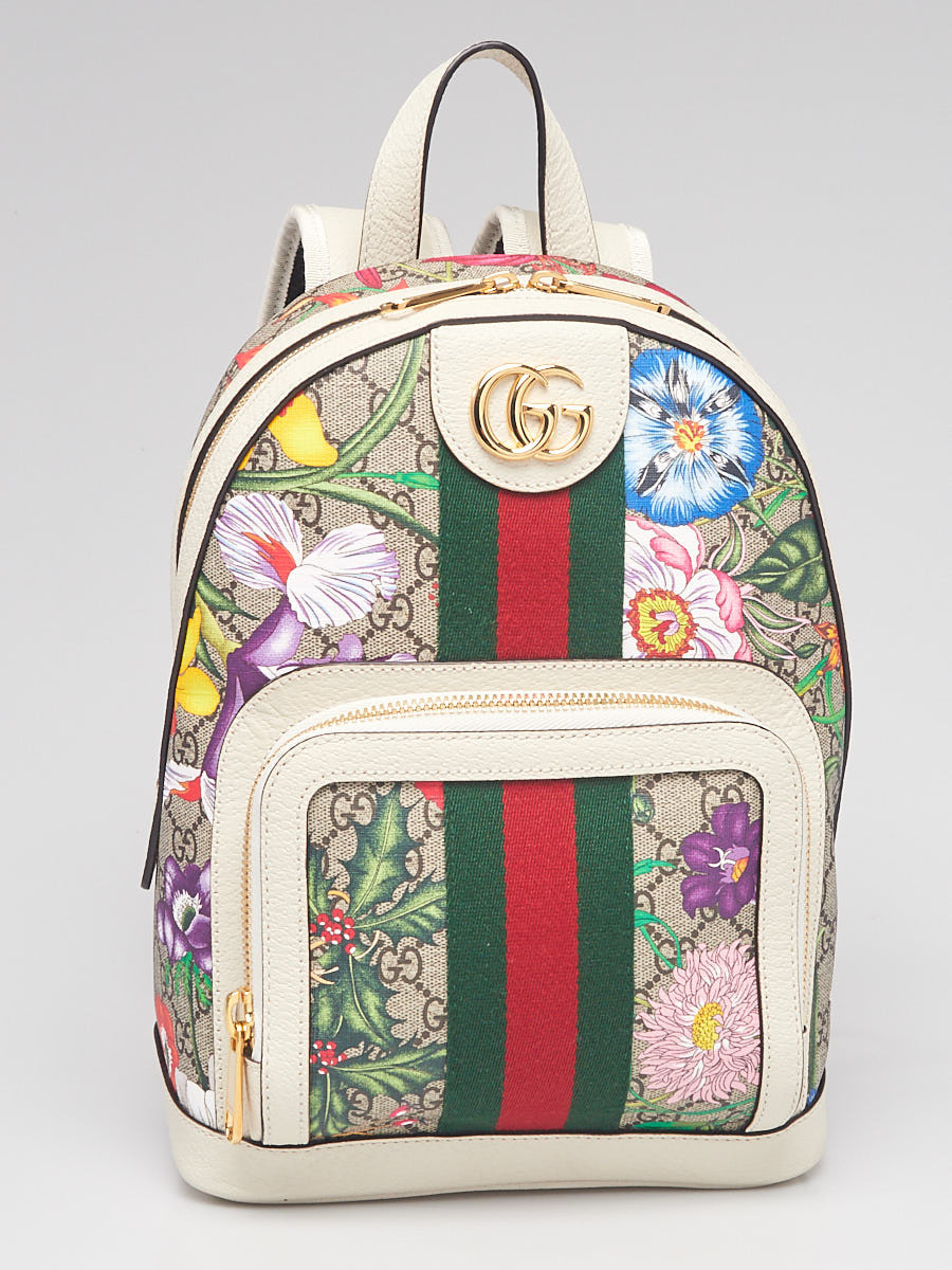 Gucci Multicolor GG Flora Coated Canvas Ophidia Small Backpack Bag