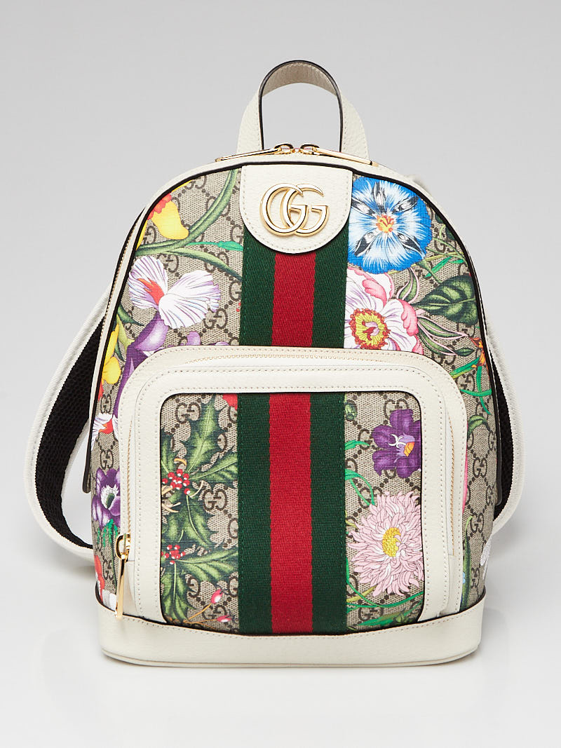 Gucci Multicolor GG Flora Coated Canvas Ophidia Small Backpack Bag