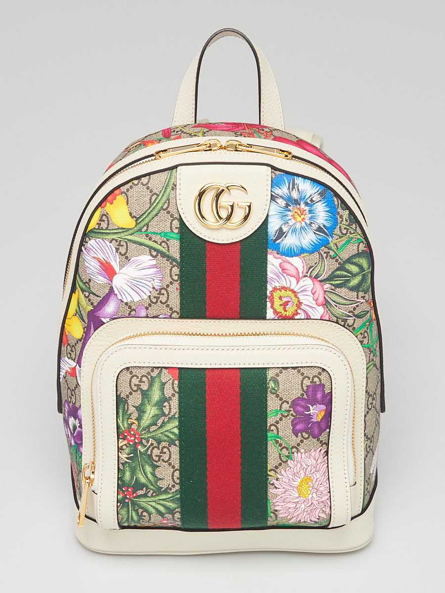 Gucci Multicolor GG Flora Coated Canvas Ophidia Small Backpack Bag