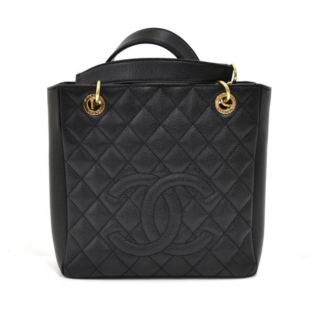Chanel Bag Petite Shopper Pst Quilted Caviar Black Leather Tote