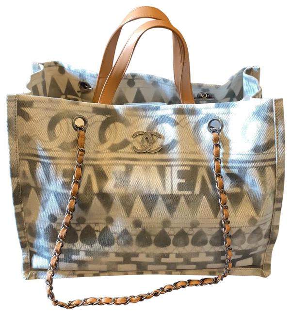 Chanel Beige Canvas Tote