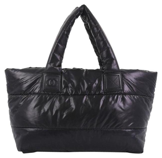 Chanel Reversible Cocoon Coco Quilted Medium Black Nylon Tote