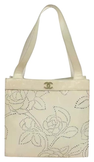 Chanel Double Flap Bag Cream Enamel Cc Shoulder Tote