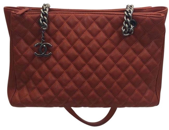 Chanel Rock In Rome Burnt Orange Leather Tote