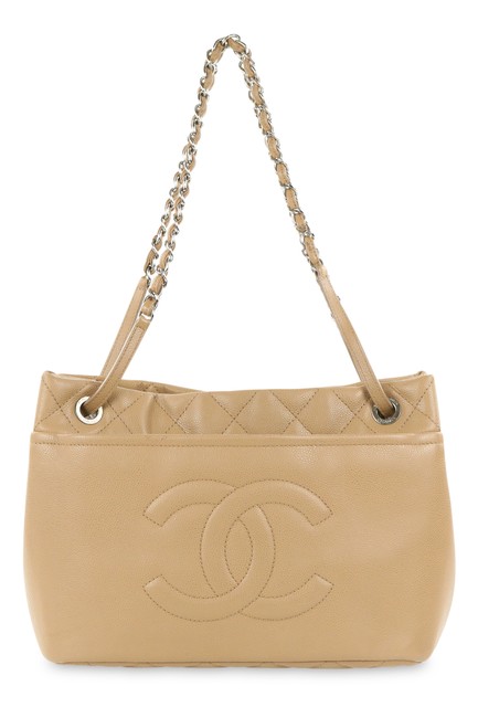 Chanel Shopping Caviar Grand Beige Leather Tote