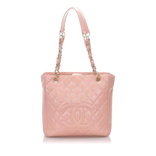 Chanel Shopping Caviar Petite Pink Leather Tote