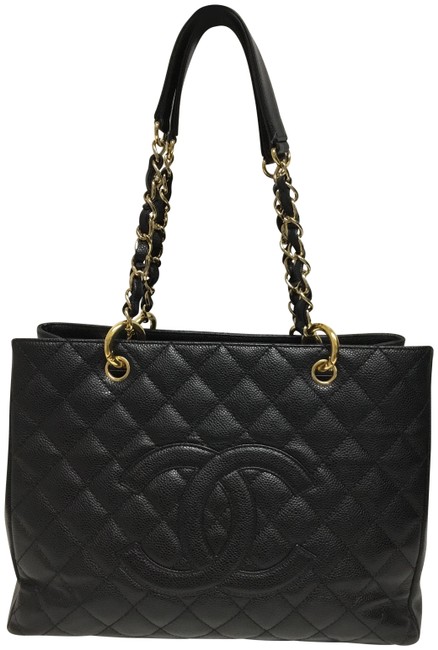 Chanel Shopping Grand Shopper Black Leather Tote