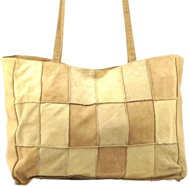Chanel Shoulder Bag Patchwork Logo Embossing Suede #2702c15 Tan Tote