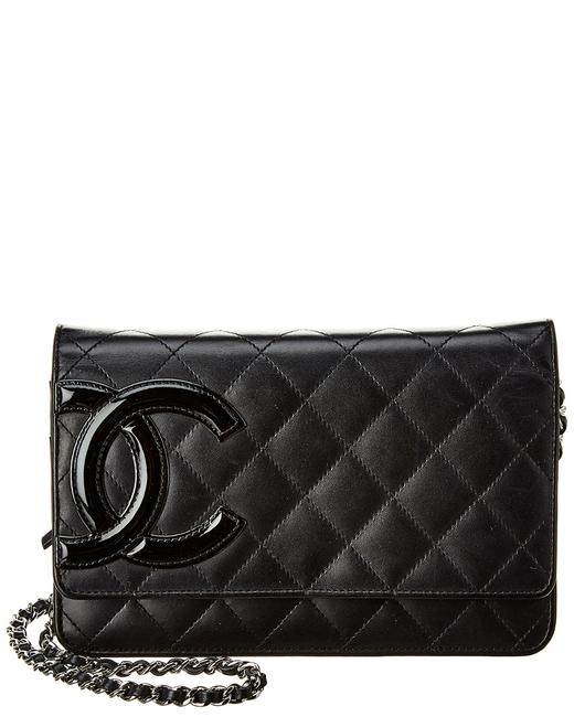 Chanel Wallet on Chain Pre owned Black Quilted Caviar Leather No Color Tote